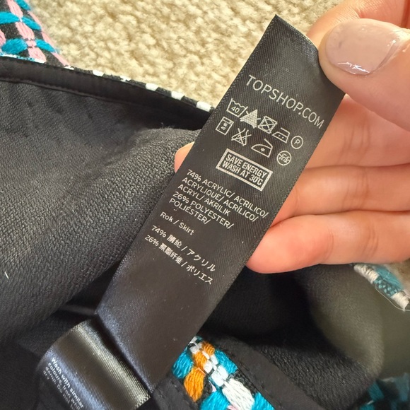 Topshop Women’s Multicolor Woven Patterned Mini Skirt - Picture 7 of 9